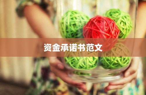 资金承诺书范文