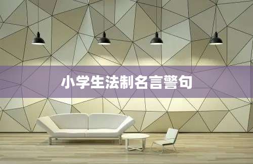小学生法制名言警句