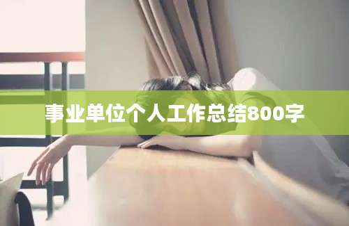 事业单位个人工作总结800字