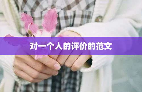 对一个人的评价的范文