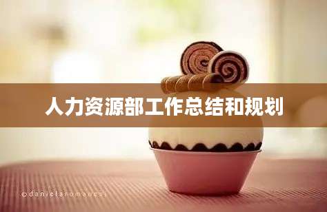 人力资源部工作总结和规划