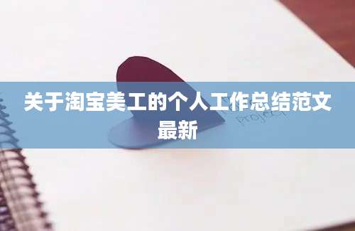 关于淘宝美工的个人工作总结范文最新