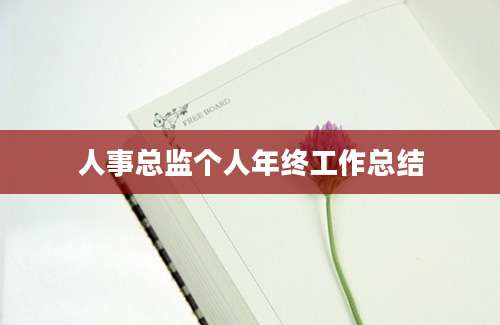 人事总监个人年终工作总结