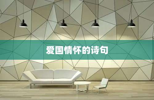 爱国情怀的诗句