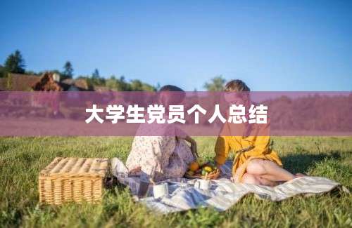 大学生党员个人总结