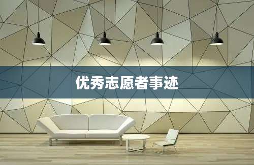 优秀志愿者事迹