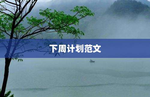 下周计划范文