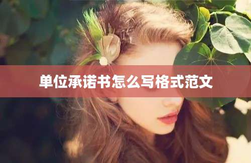 单位承诺书怎么写格式范文