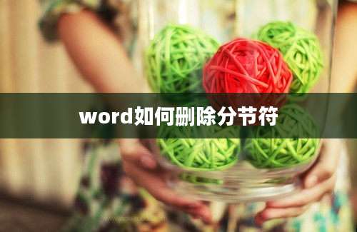 word如何删除分节符