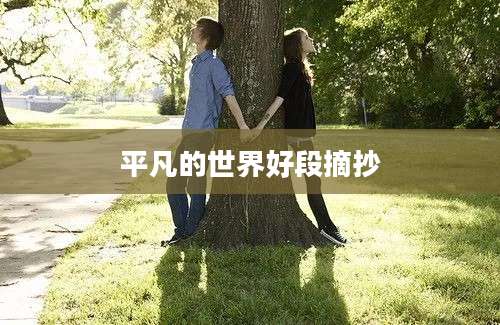 平凡的世界好段摘抄
