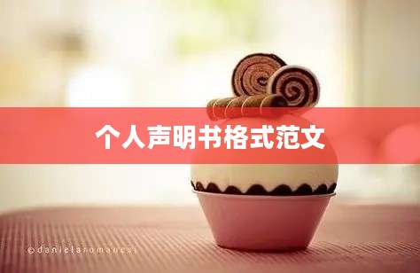 个人声明书格式范文
