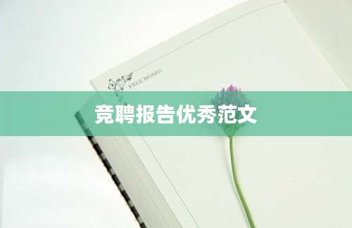 竞聘报告优秀范文