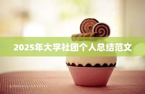 2025年大学社团个人总结范文
