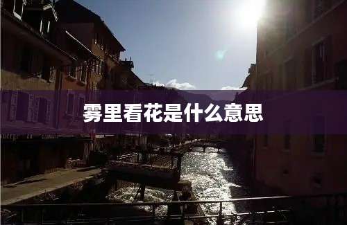 雾里看花是什么意思