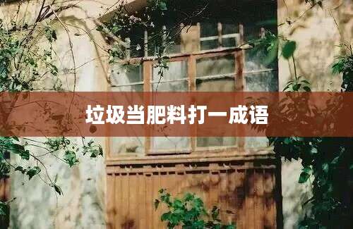 垃圾当肥料打一成语