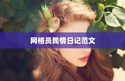 网格员民情日记范文