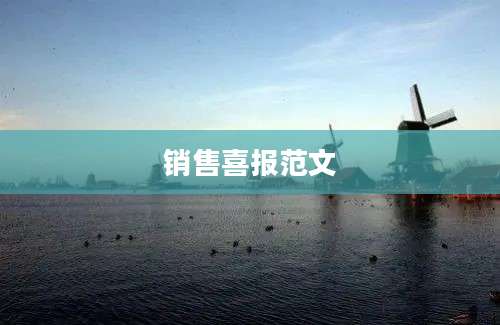 销售喜报范文