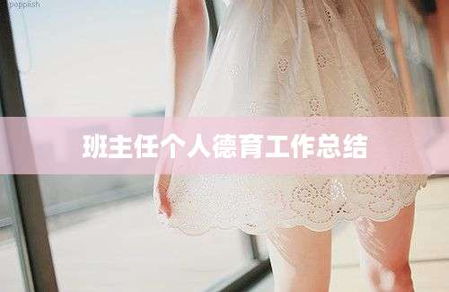班主任个人德育工作总结
