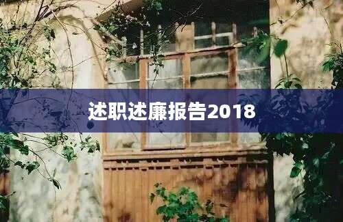 述职述廉报告2018