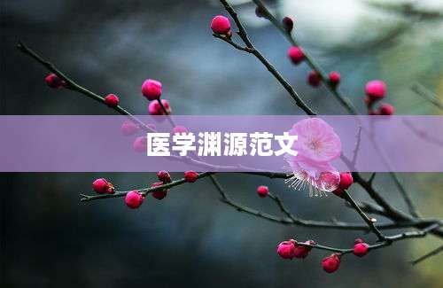 医学渊源范文