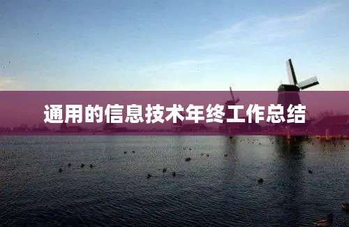 通用的信息技术年终工作总结