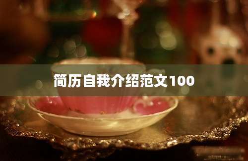 简历自我介绍范文100