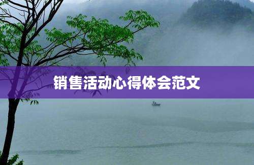 销售活动心得体会范文