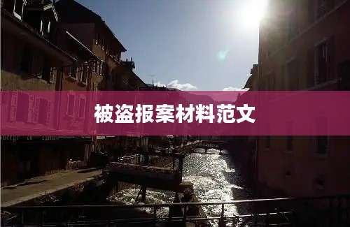 被盗报案材料范文