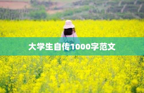 大学生自传1000字范文