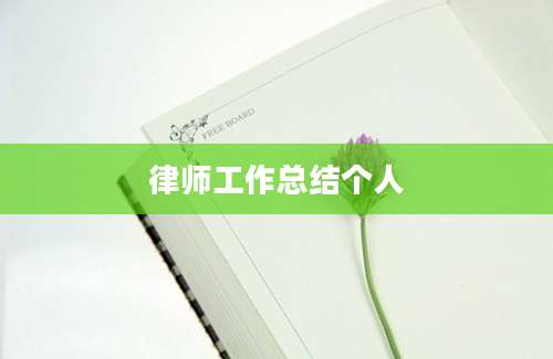 律师工作总结个人