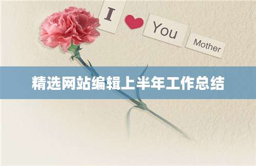 精选网站编辑上半年工作总结
