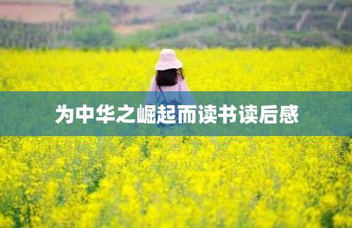 为中华之崛起而读书读后感