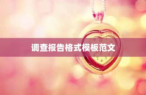 调查报告格式模板范文