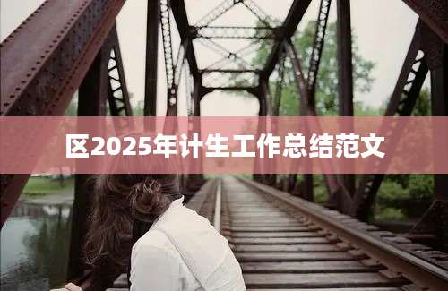 区2025年计生工作总结范文