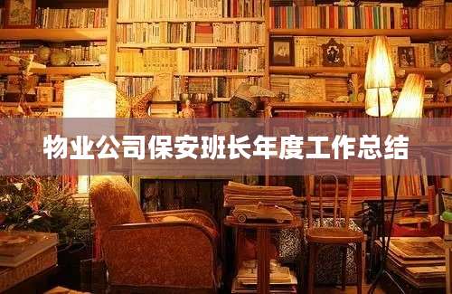 物业公司保安班长年度工作总结