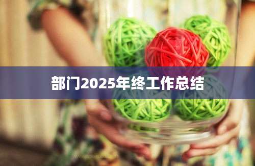 部门2025年终工作总结