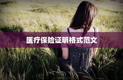 医疗保险证明格式范文