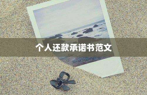 个人还款承诺书范文