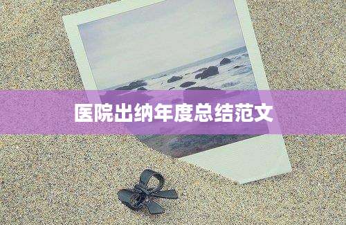 医院出纳年度总结范文