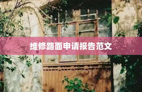 维修路面申请报告范文