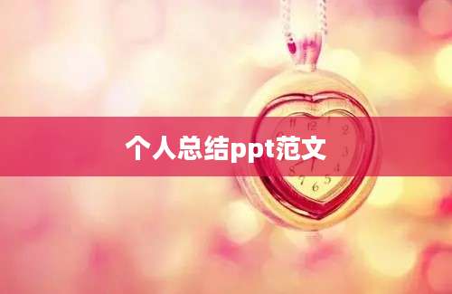 个人总结ppt范文