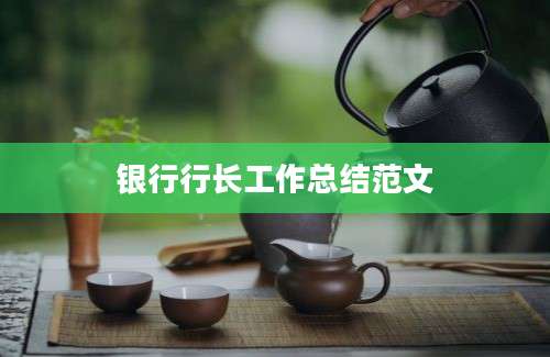 银行行长工作总结范文