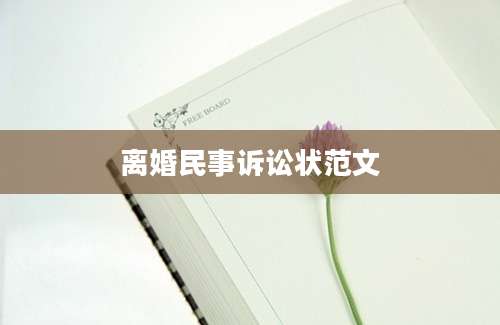 离婚民事诉讼状范文