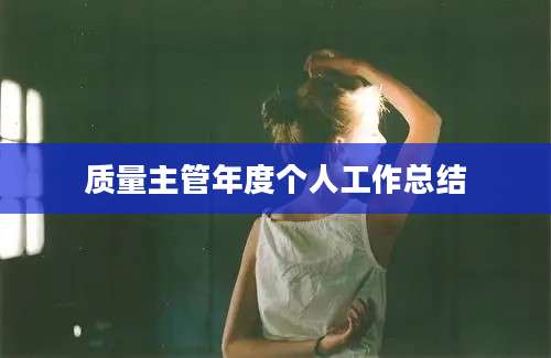 质量主管年度个人工作总结