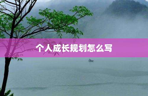 个人成长规划怎么写