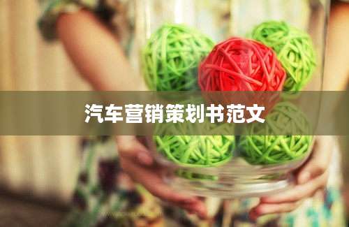 汽车营销策划书范文
