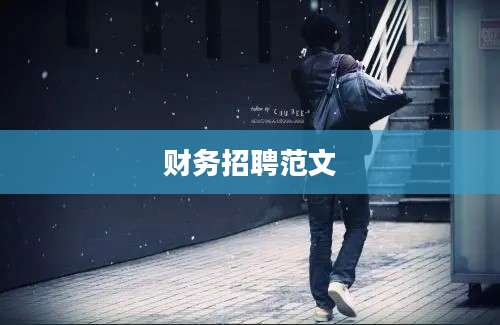 财务招聘范文