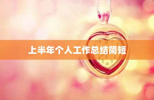 上半年个人工作总结简短