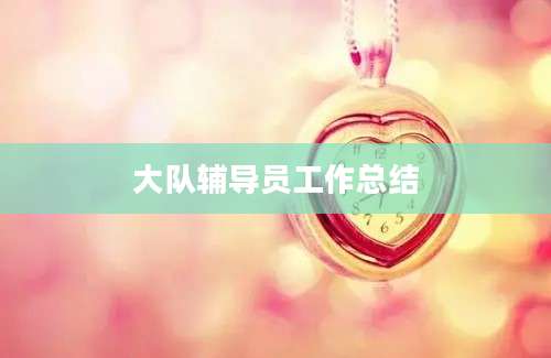 大队辅导员工作总结