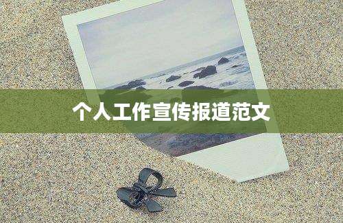 个人工作宣传报道范文